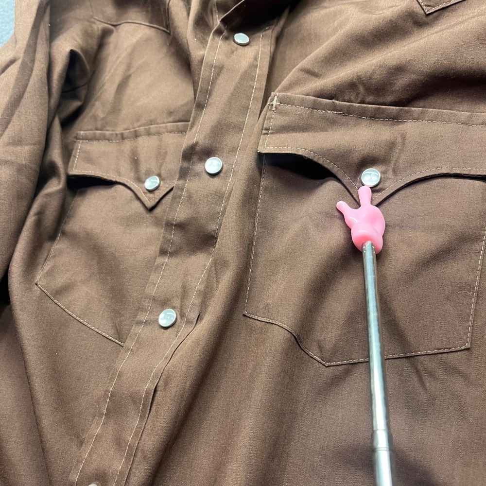 Vintage Chute 1 Shirt Mens M? Brown Western Pearl Snap Long Sleeve‎ Cowboy Yoke - Picture 13 of 16